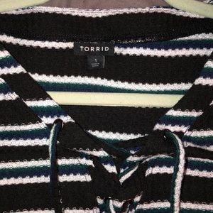 torrid Sweaters - Stripped sweater ( Black, white, and blue) torrid Sweaters - Stripped sweater ( Black, white, and blue)